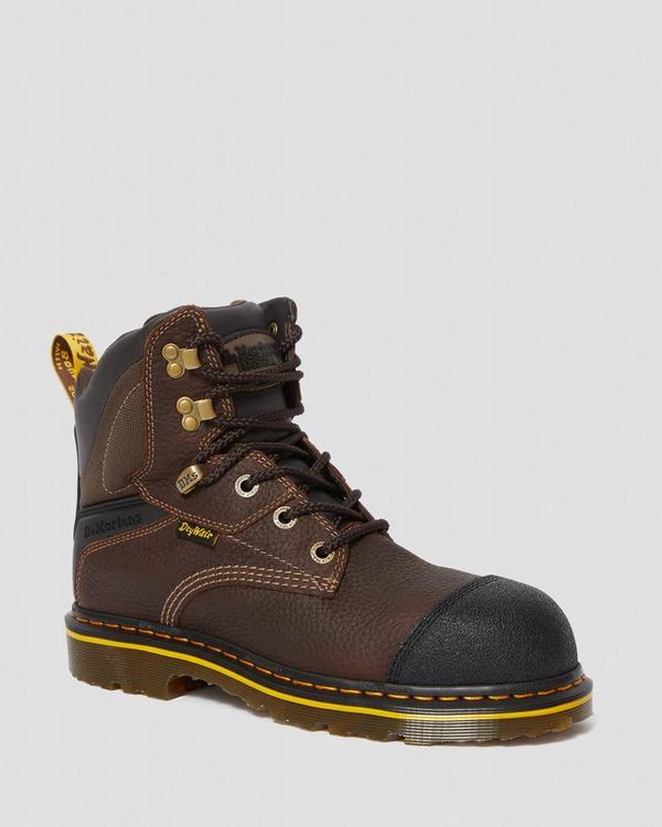 Dr Martens Dámské Pracovní Boty Duxford Steel Toe Waterproof Tmavě Hnědé, CZ-836041